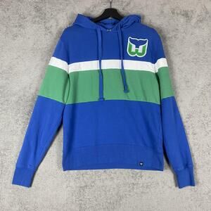 Vintage Hartford Whalers Hoodie Men Small NHL Hockey Pullover Sweatshirt 47